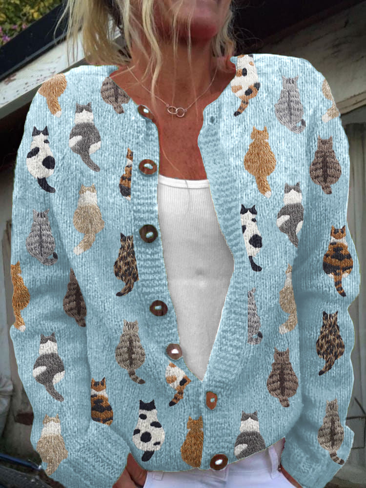 Charlotte™ | Wrap Cardigan with Print of Gatti