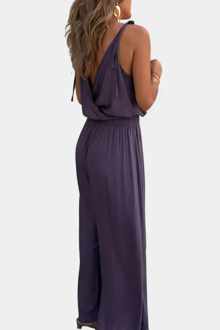 Donatila | Jumpsuit with Gold Details & Open Leg