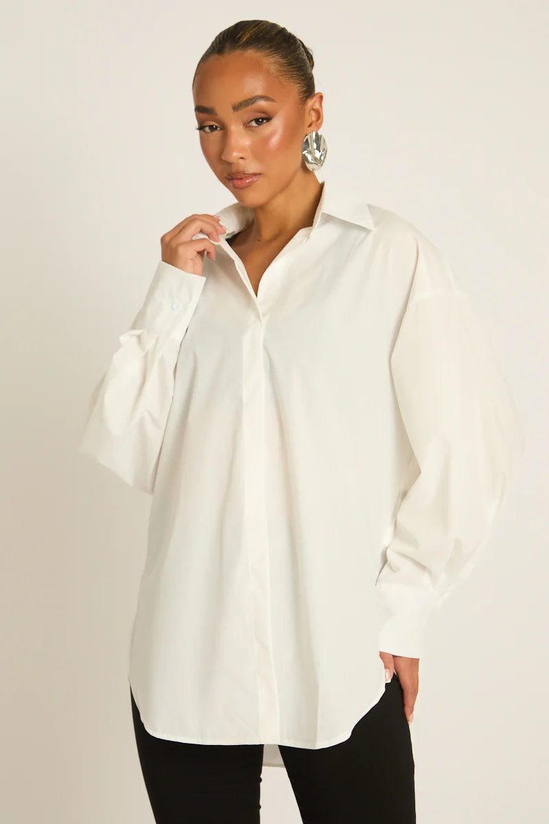 Aria — Oversized White Essential Shirt