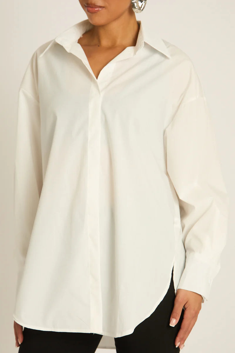 Aria — Oversized White Essential Shirt