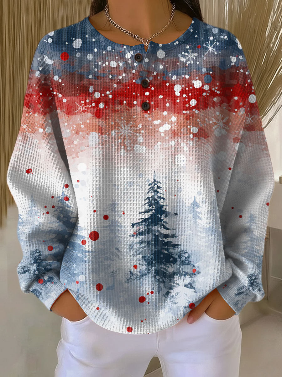 Manuela | Christmas sweater with soft fir tree pattern
