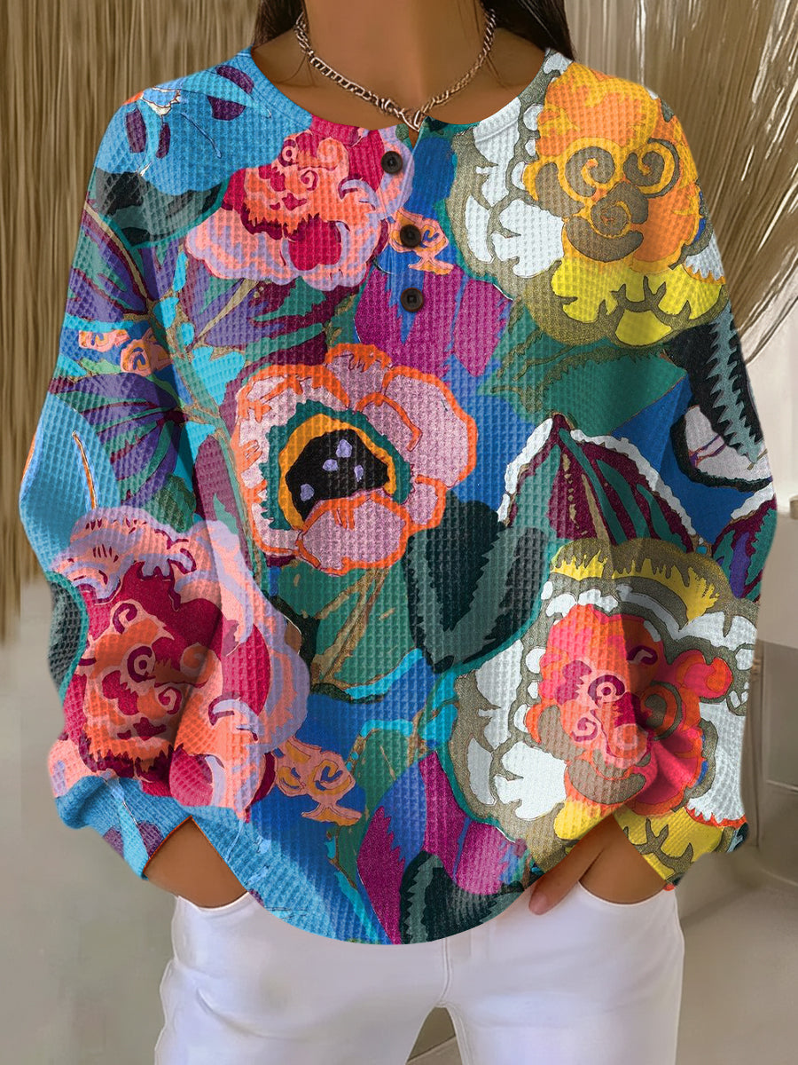 Rosalba | Sweater with Grandi Floral Colorati
