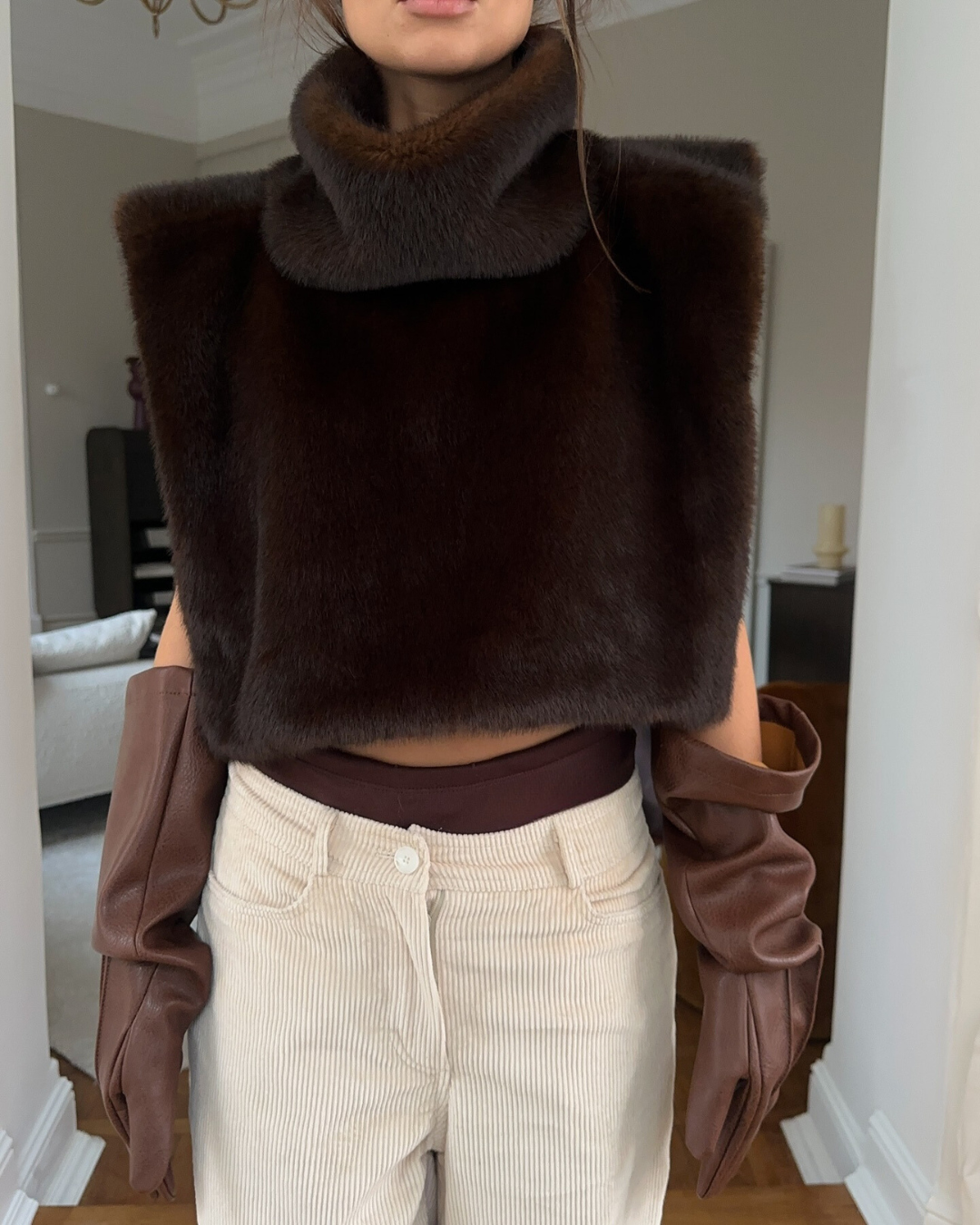 Fiammetta | High-Neck Faux Fur Vest