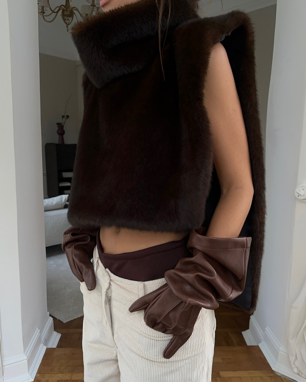 Fiammetta | Faux Fur Vest with Turtleneck