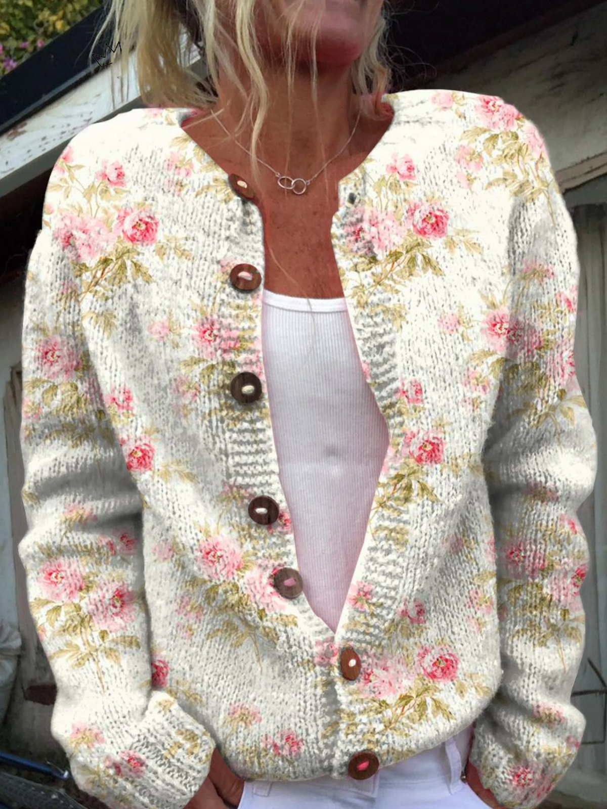Kerensa™ | Knit Vintage Cardigan with Floral