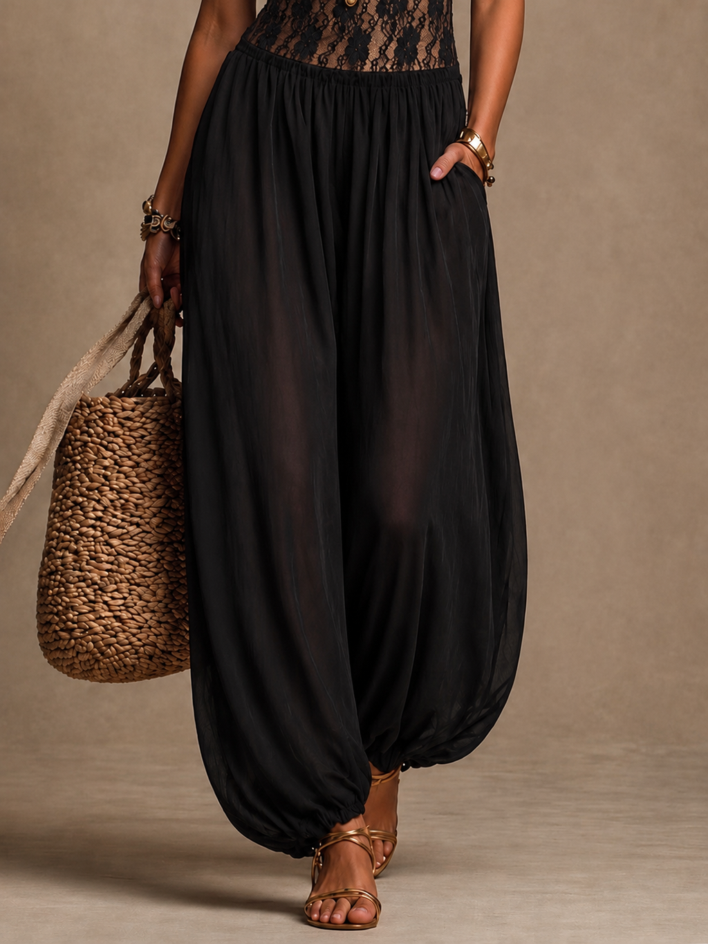 Laia | Lace Jumpsuit with Flowy Trousers