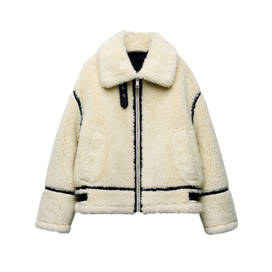 Secondina | Faux Shearling Jacket with Statement Collar