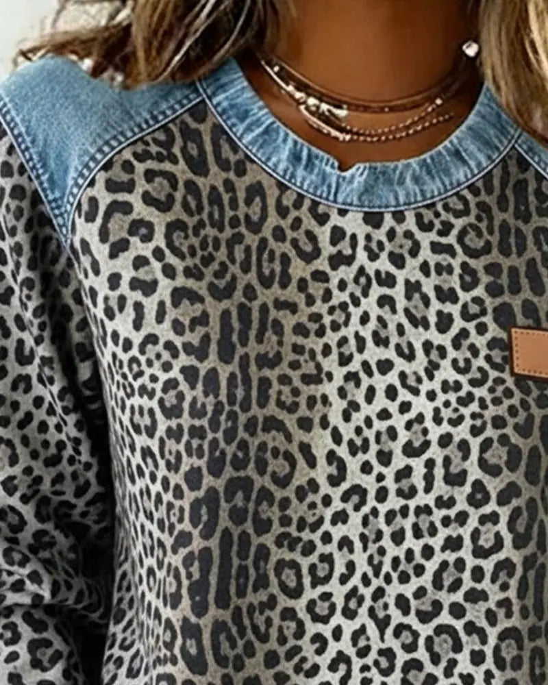 Cornelia | Patchwork Leopard Print Sweater with Fit Flattering & Comfort Quotidiano