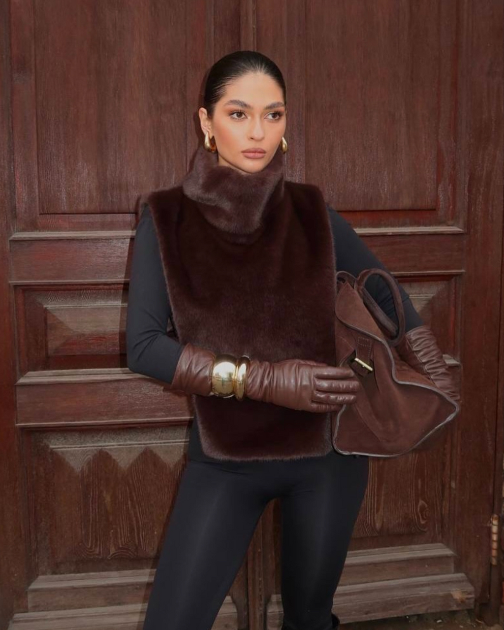 Fiammetta | Faux Fur Vest with Turtleneck