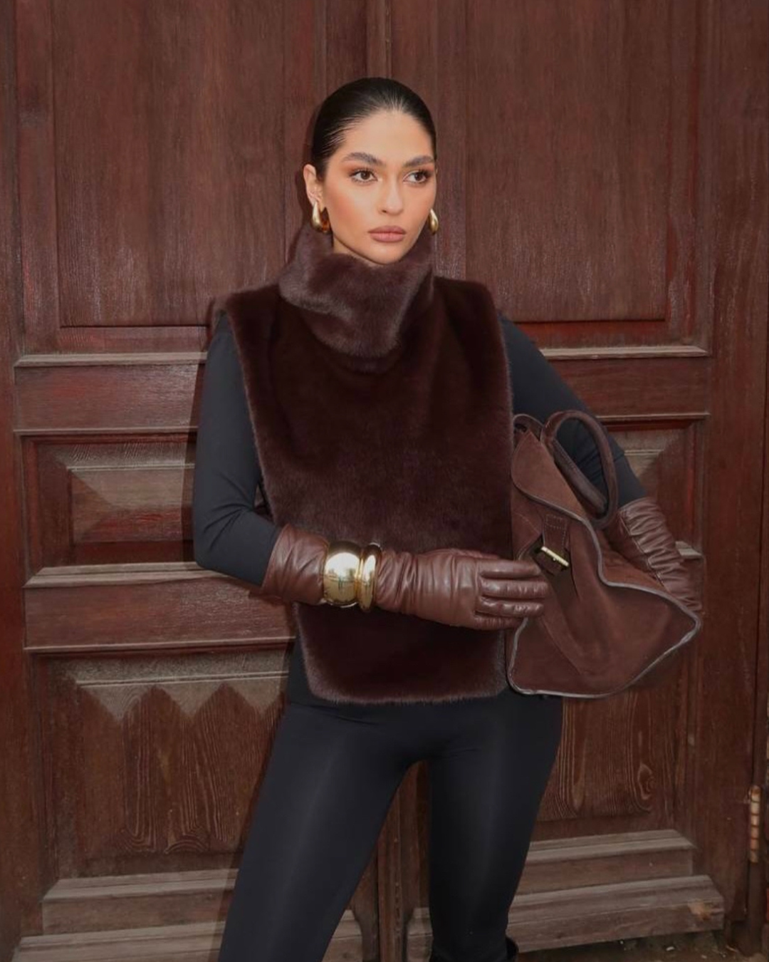 Fiammetta | Faux Fur Vest with Turtleneck