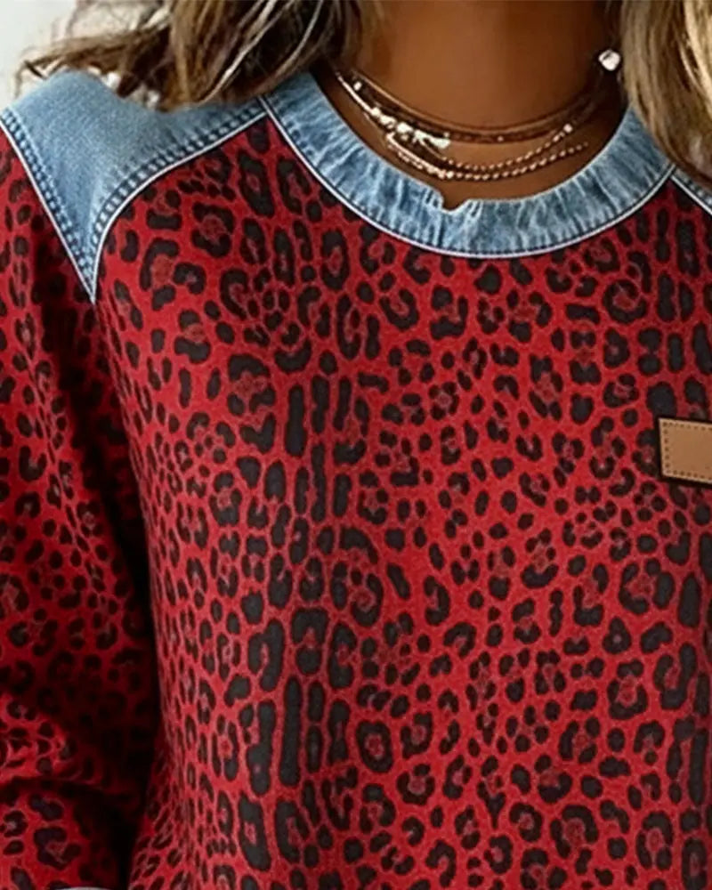 Cornelia | Patchwork Leopard Print Sweater with Fit Flattering & Comfort Quotidiano