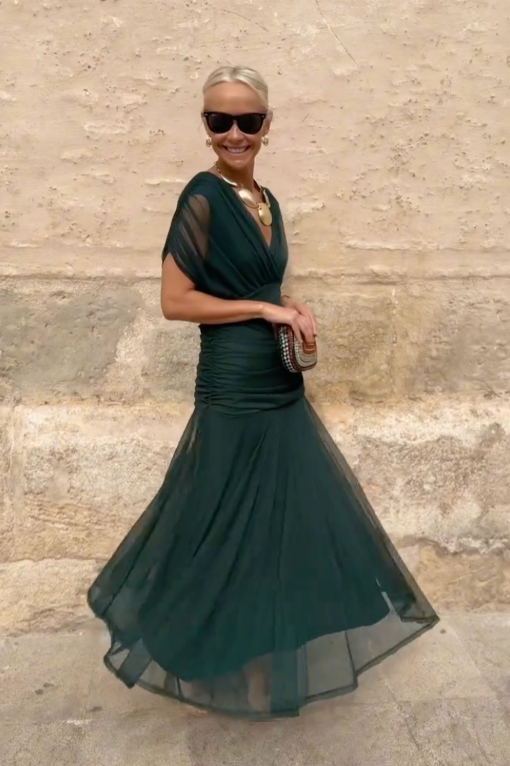 Luisa | Elegant Long Dress for Occasion with V-Neck