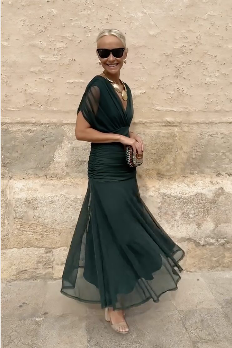 Luisa | Elegant Long Dress for Occasion with V-Neck