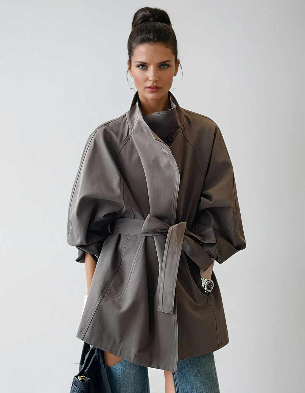 Milena | Trench con collo alto