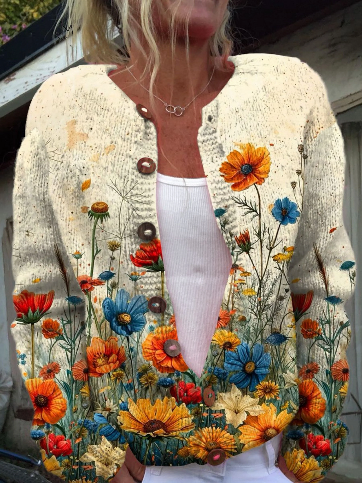 Tansy™ | Cardigan with Print Vintage with Floral