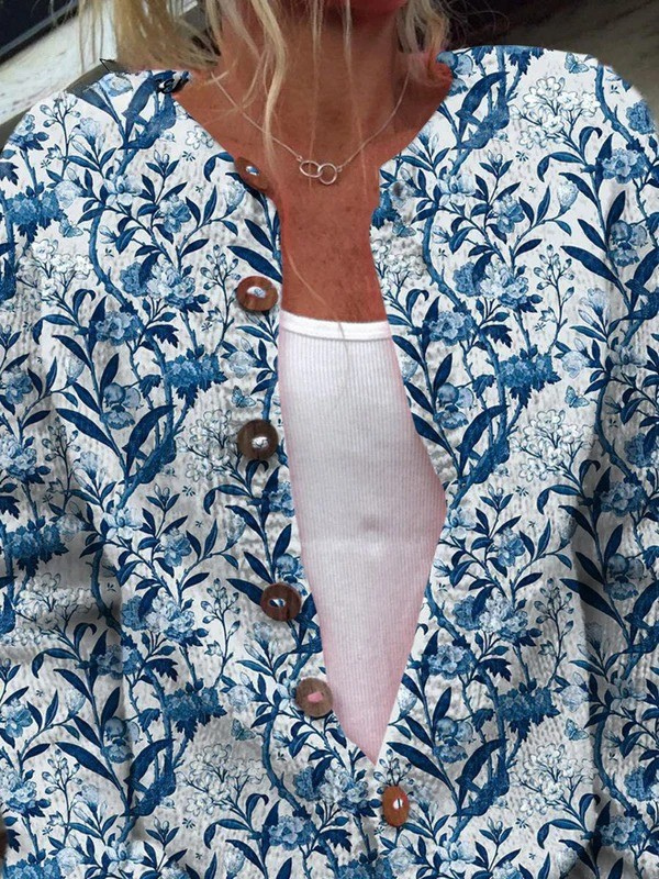 Tiverly™ | Vintage Cardigan with Floral with Buttons