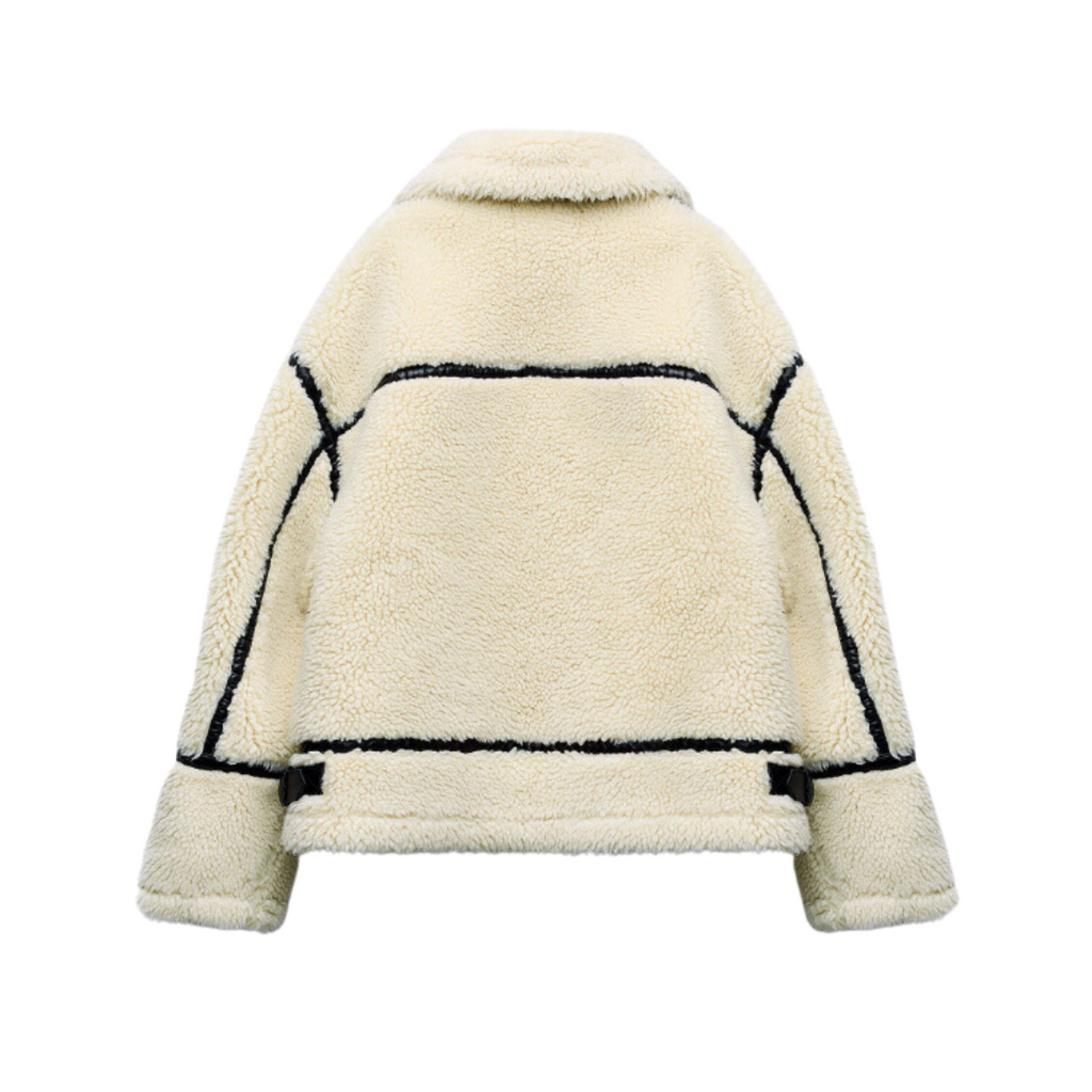 Secondina | Faux Shearling Jacket with Statement Collar