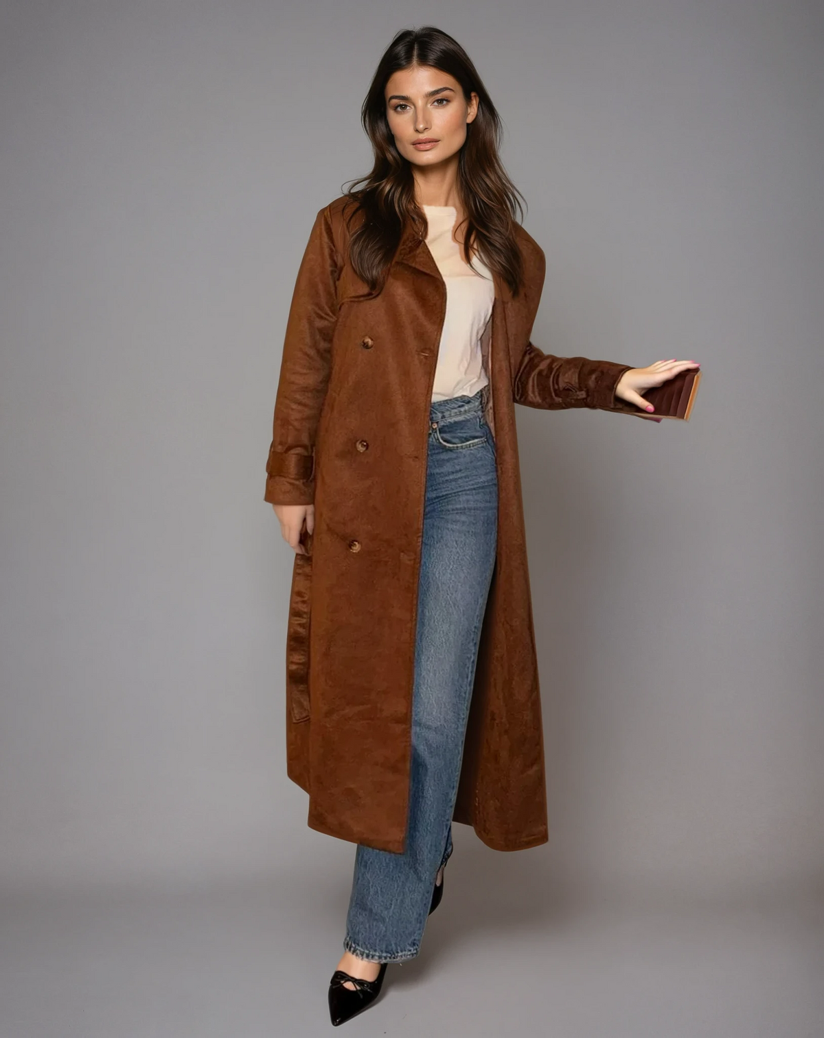 Guendalina | Suede Trench Coat