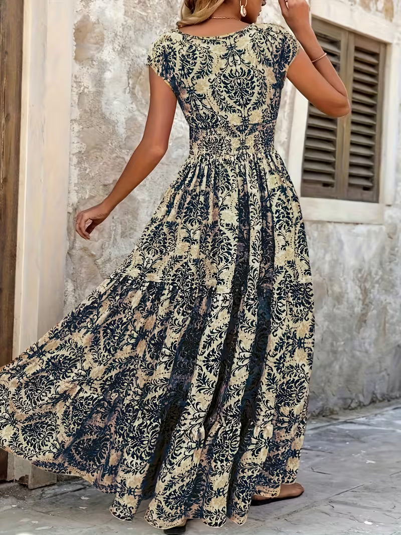 Marta | Long Vintage Dress with Floral Print