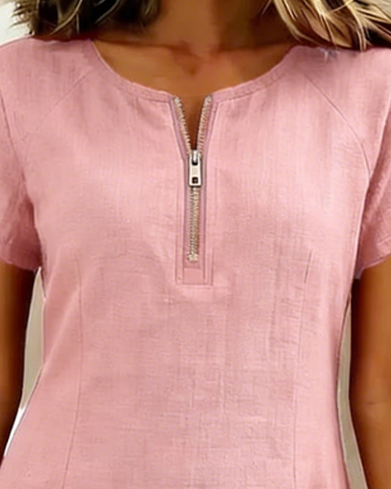 Abito in cotone con linea ad A – look estivo femminile