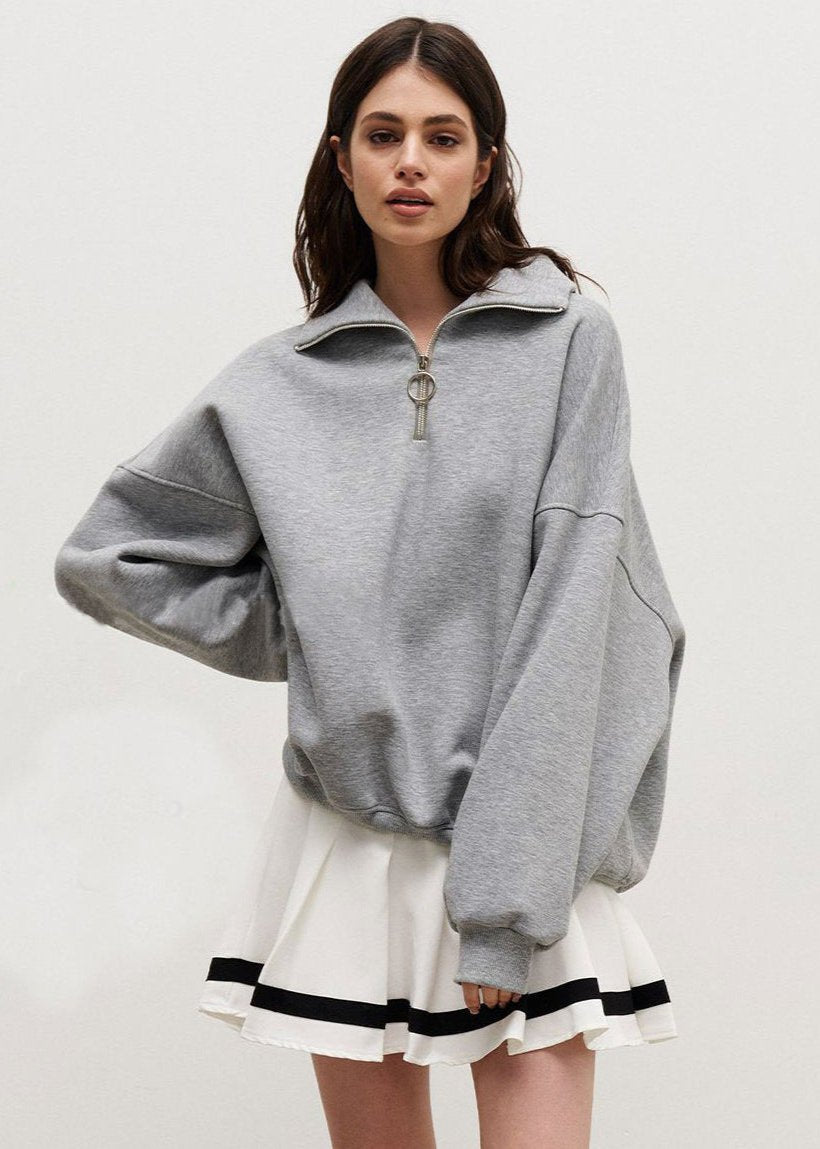 Azure | Loose-fit zip-up sweater