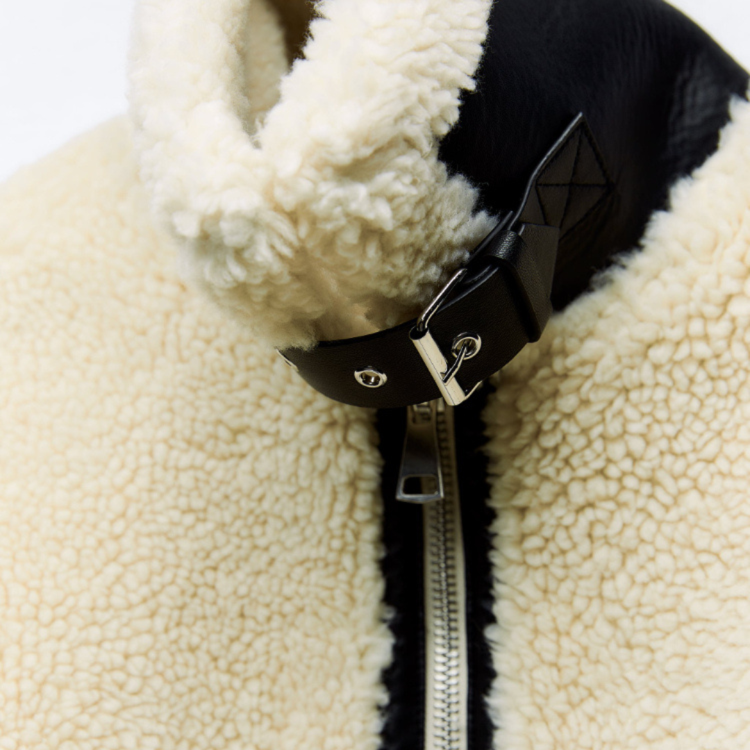 Secondina | Faux Shearling Jacket with Statement Collar