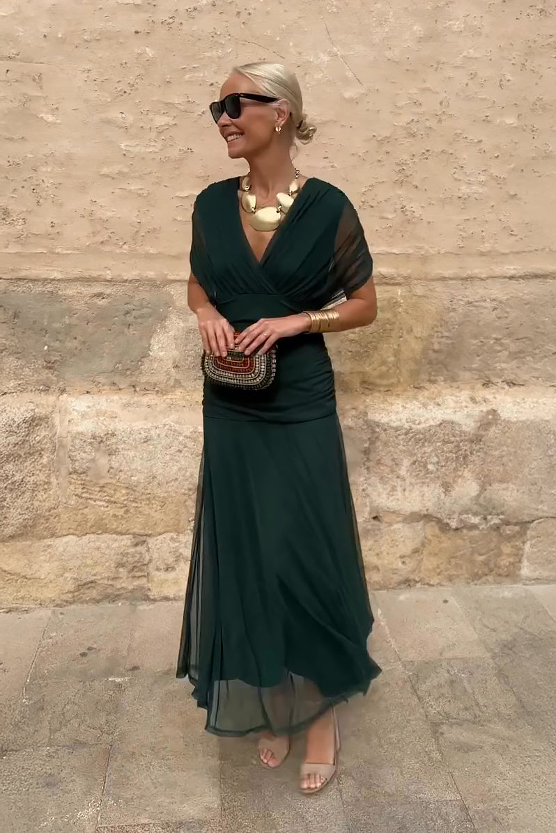 Luisa | Elegant Long Dress for Occasion with V-Neck