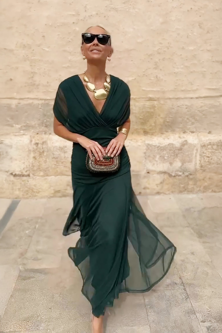 Luisa | Elegant Long Dress for Occasion with V-Neck