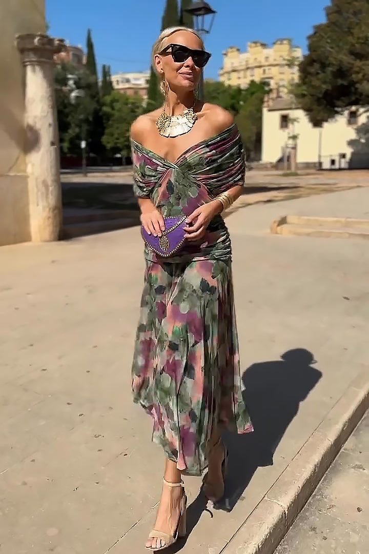 Luisa | Elegant Long Dress for Occasion with V-Neck