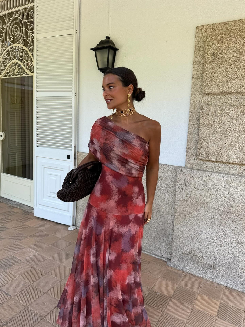 Long Monospalla Acquerello Dress
