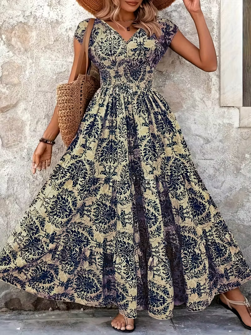 Marta | Long Vintage Dress with Floral Print