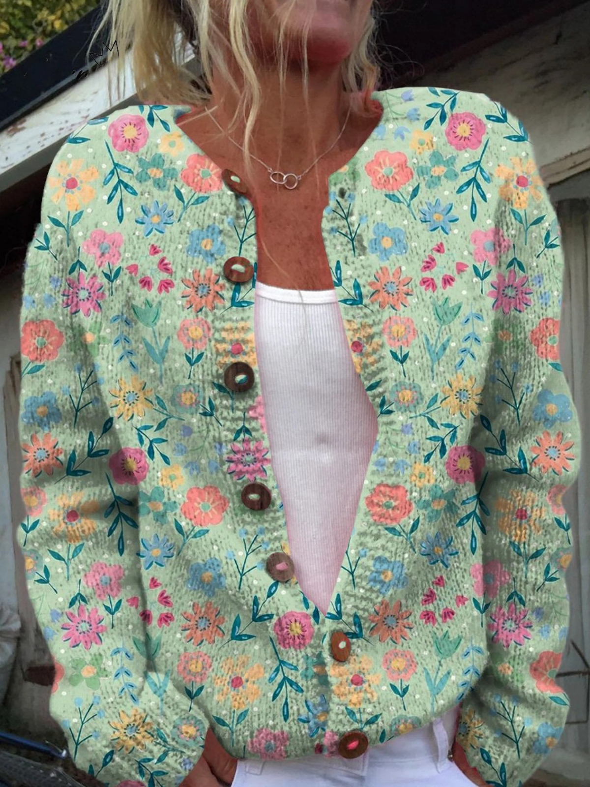 Foxfield™ | Vintage Cardigan with Floral for Women
