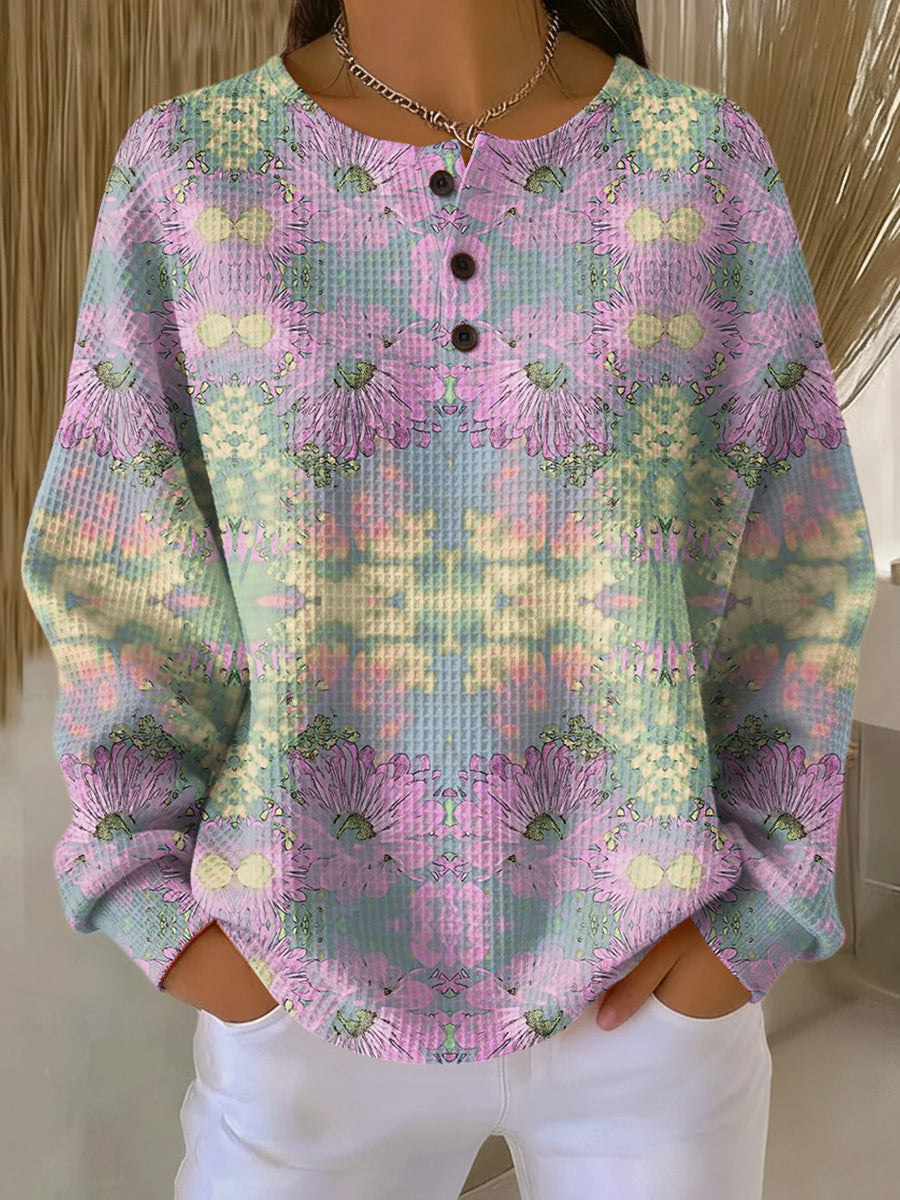 Teodora | Sweater with ethnic floral pattern