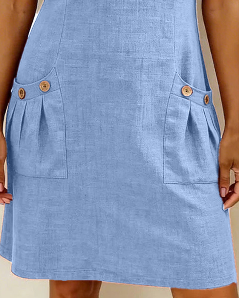 Abito estivo in cotone con tasca con zip – indossato