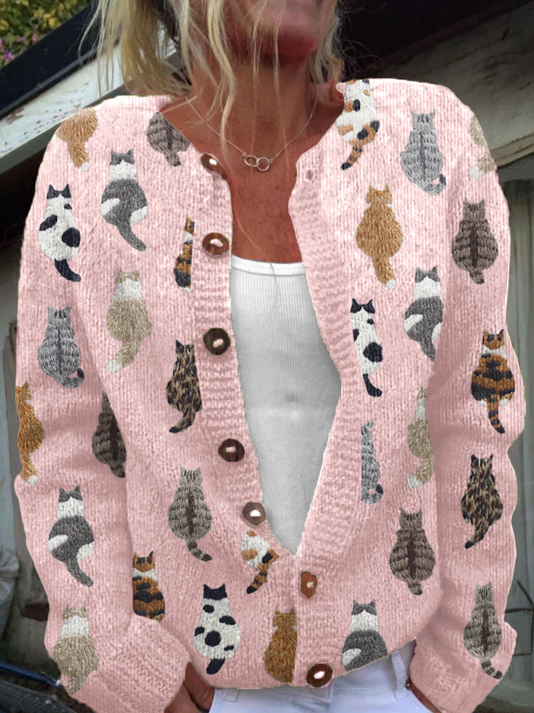 Charlotte™ | Wrap Cardigan with Print of Gatti