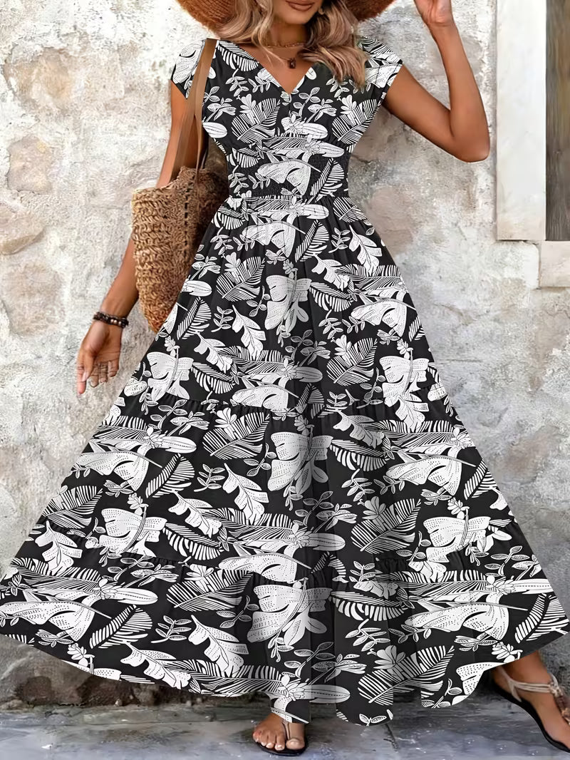 Marta | Long Vintage Dress with Floral Print