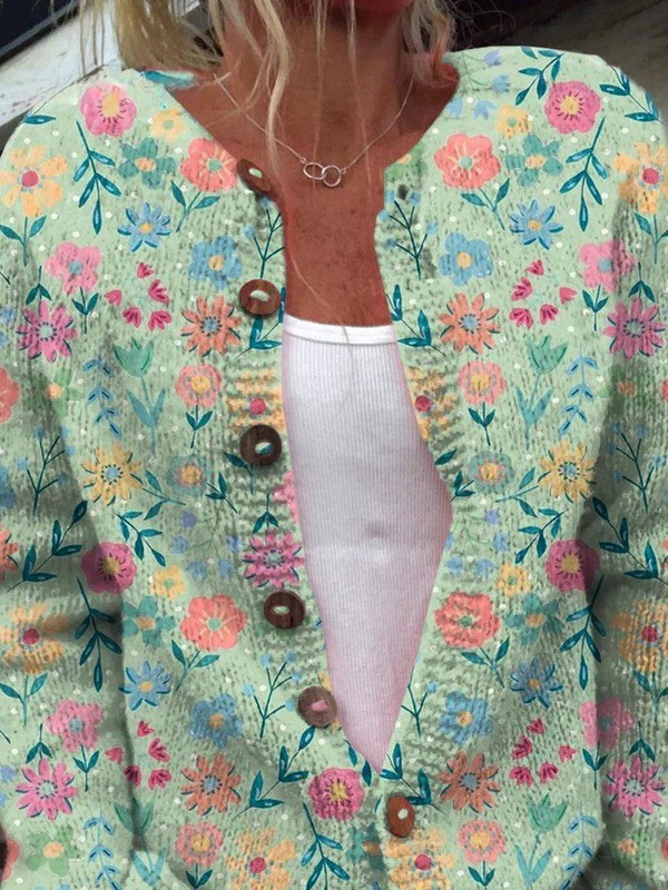 Foxfield™ | Vintage Cardigan with Floral for Women
