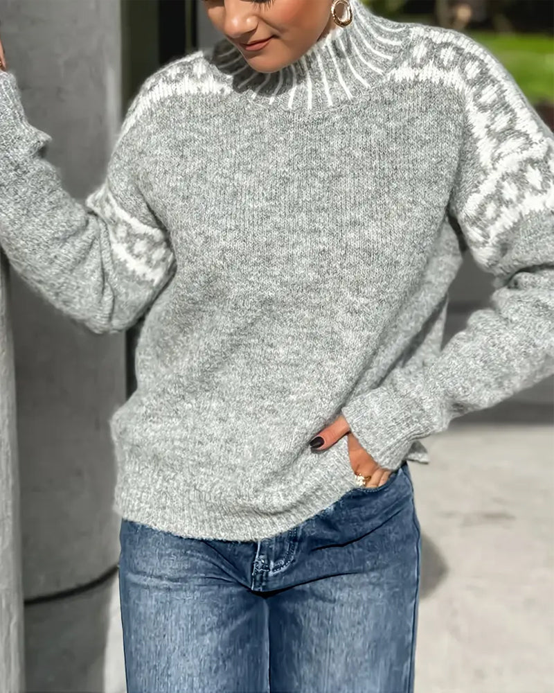 Fulvia Maria | Scandinavian Print Turtleneck Sweater