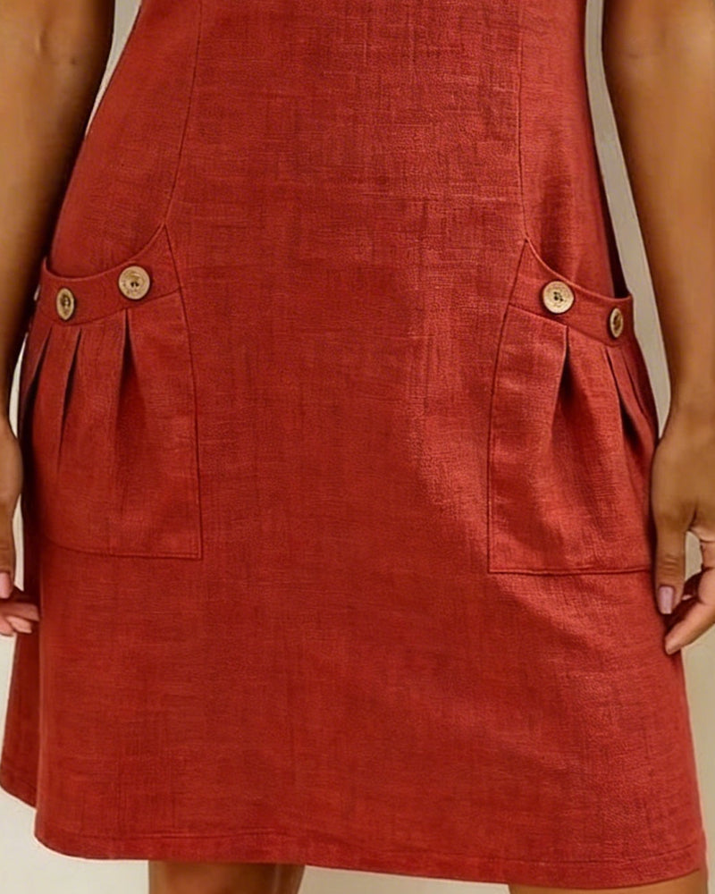 Dettaglio tasca con zip dell'abito in cotone