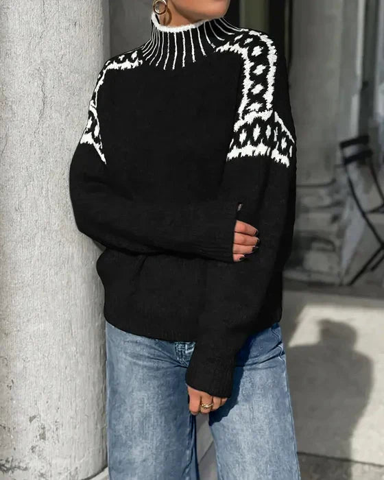Fulvia Maria | Scandinavian Print Turtleneck Sweater