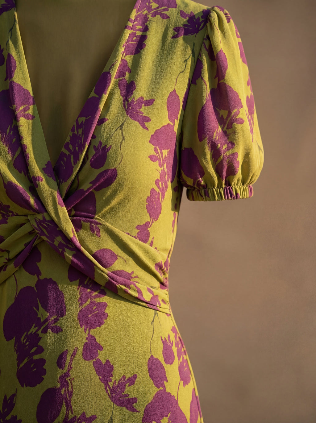 Maxi Floral Dress with Drape Flowy