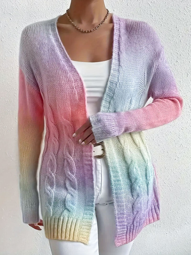 Dina | Long in Soft Knit Top Cardigan with Front Opening