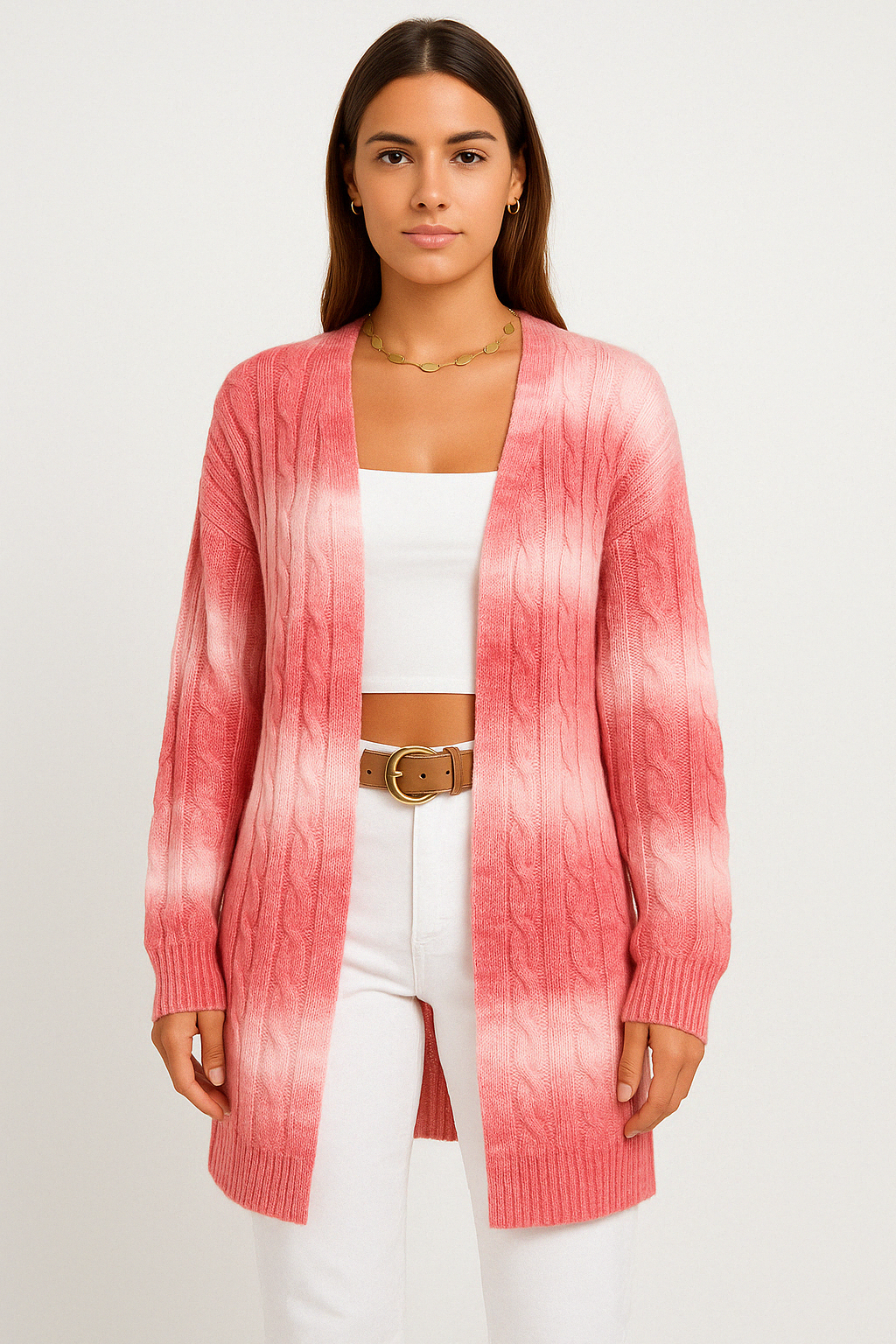 Dina | Long cardigan in soft knit with open front