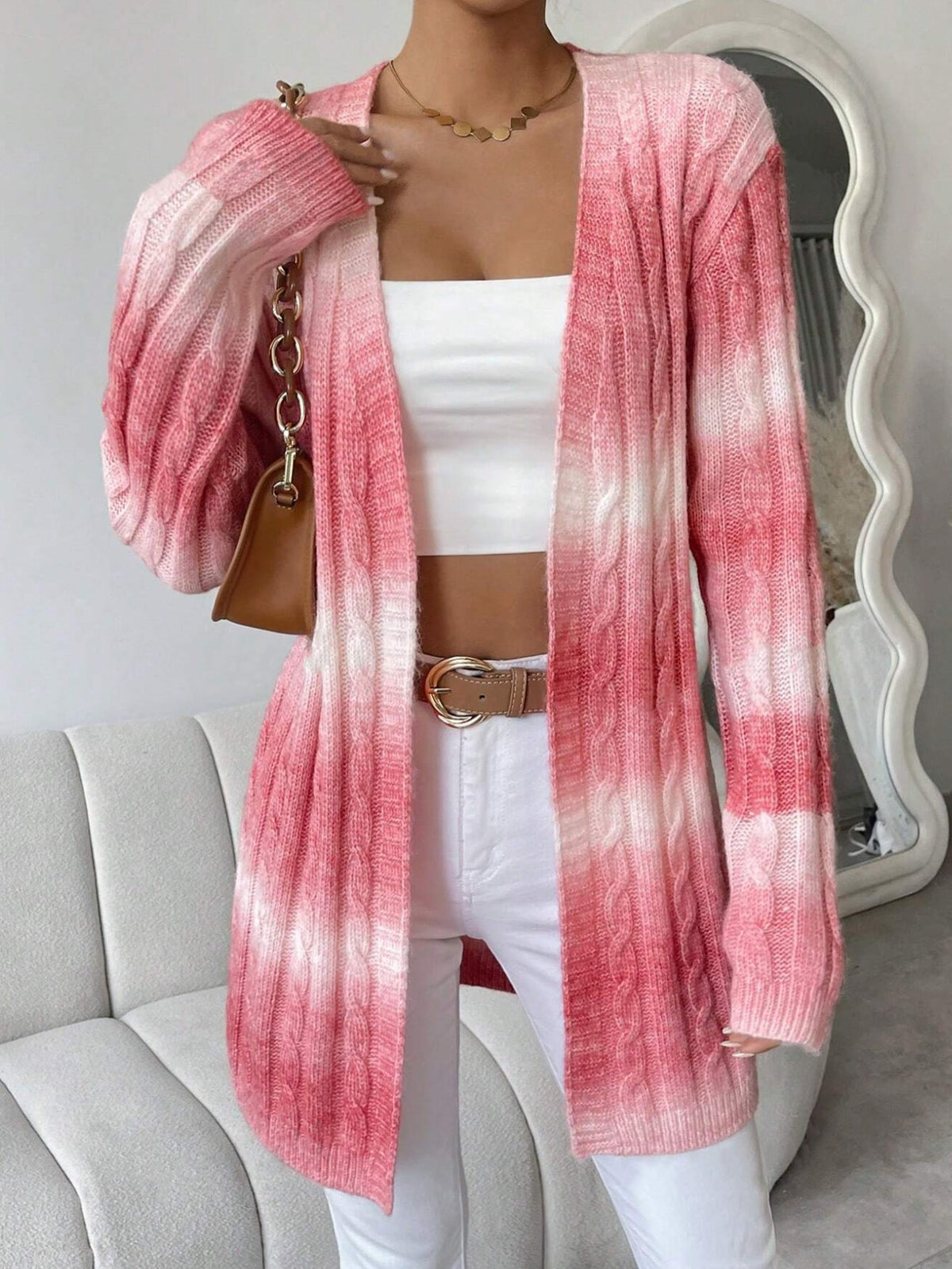 Dina | Long in Soft Knit Top Cardigan with Front Opening