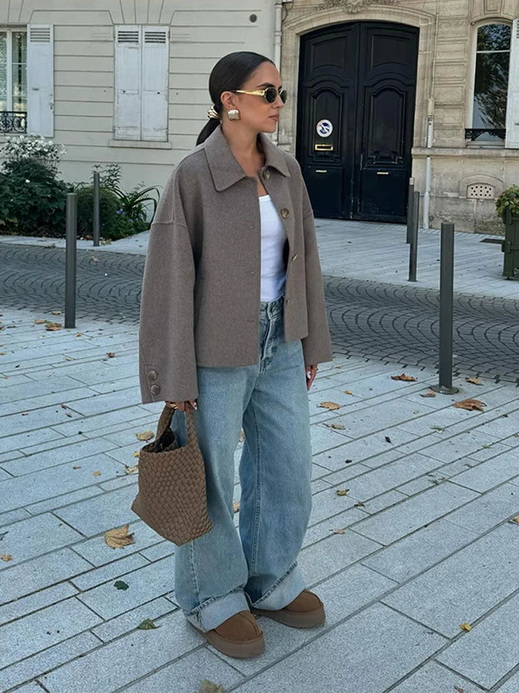 Gabriella | Coat Short Wool From Taglio Squadrato Jacket