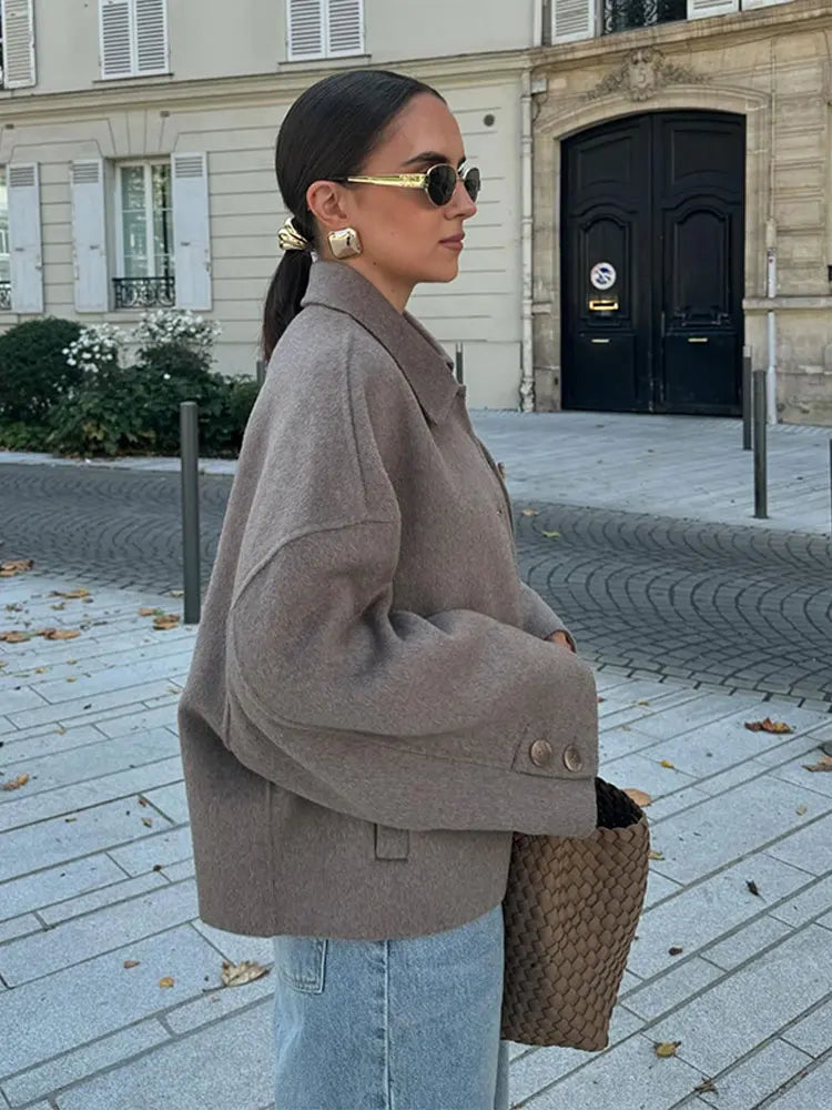 Gabriella | Coat Short Wool From Taglio Squadrato Jacket