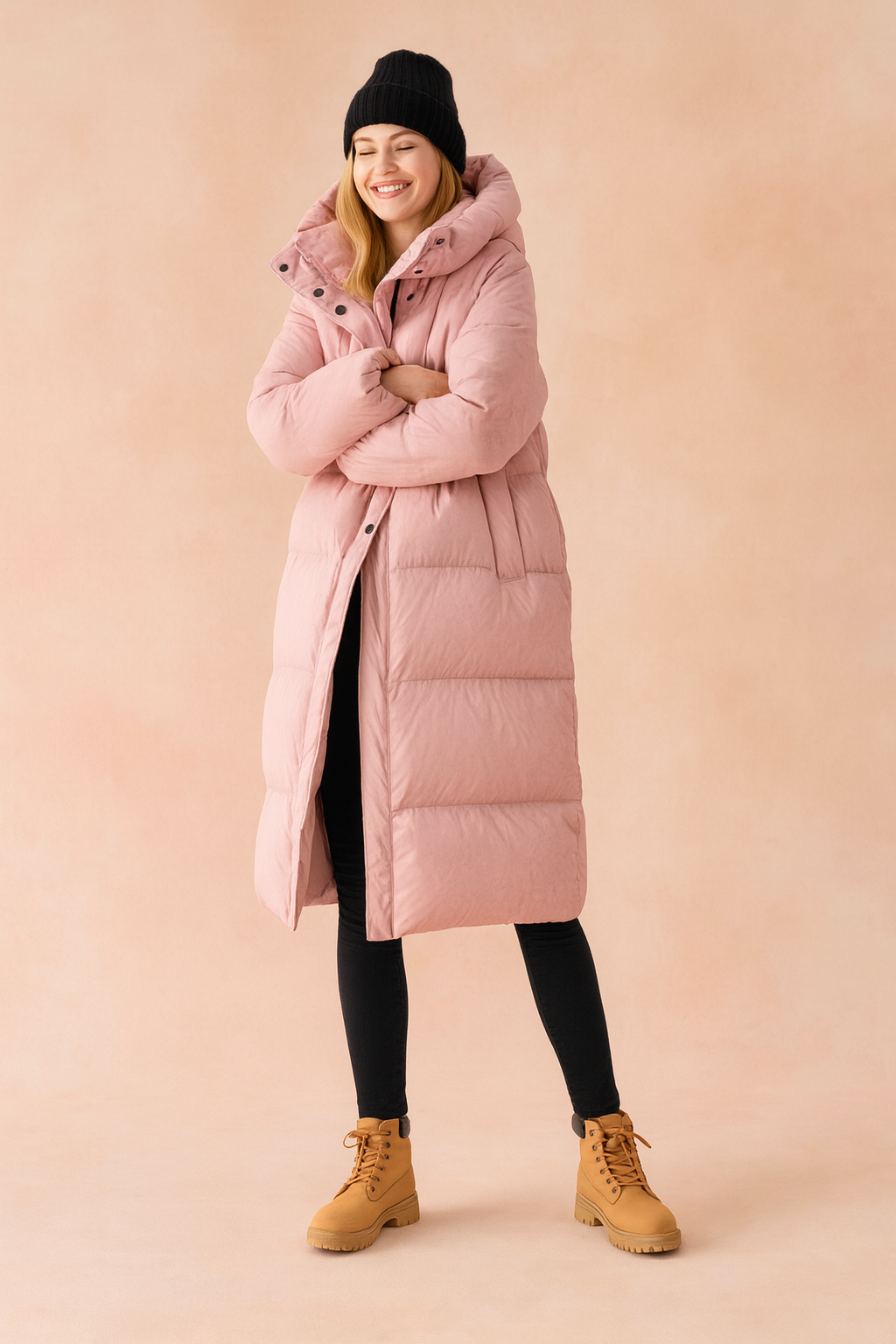 Tecla | Long Winter Quilted Puffer Jacket with Hood