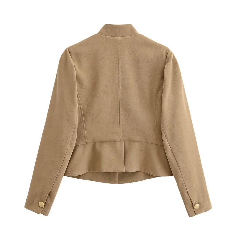 Sabrina | Autumn Velvet Blazer with Puff Shoulders