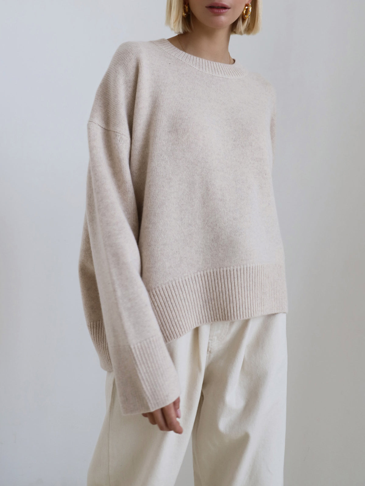 Virginia | Knit Oversized Sweater with Girocollo