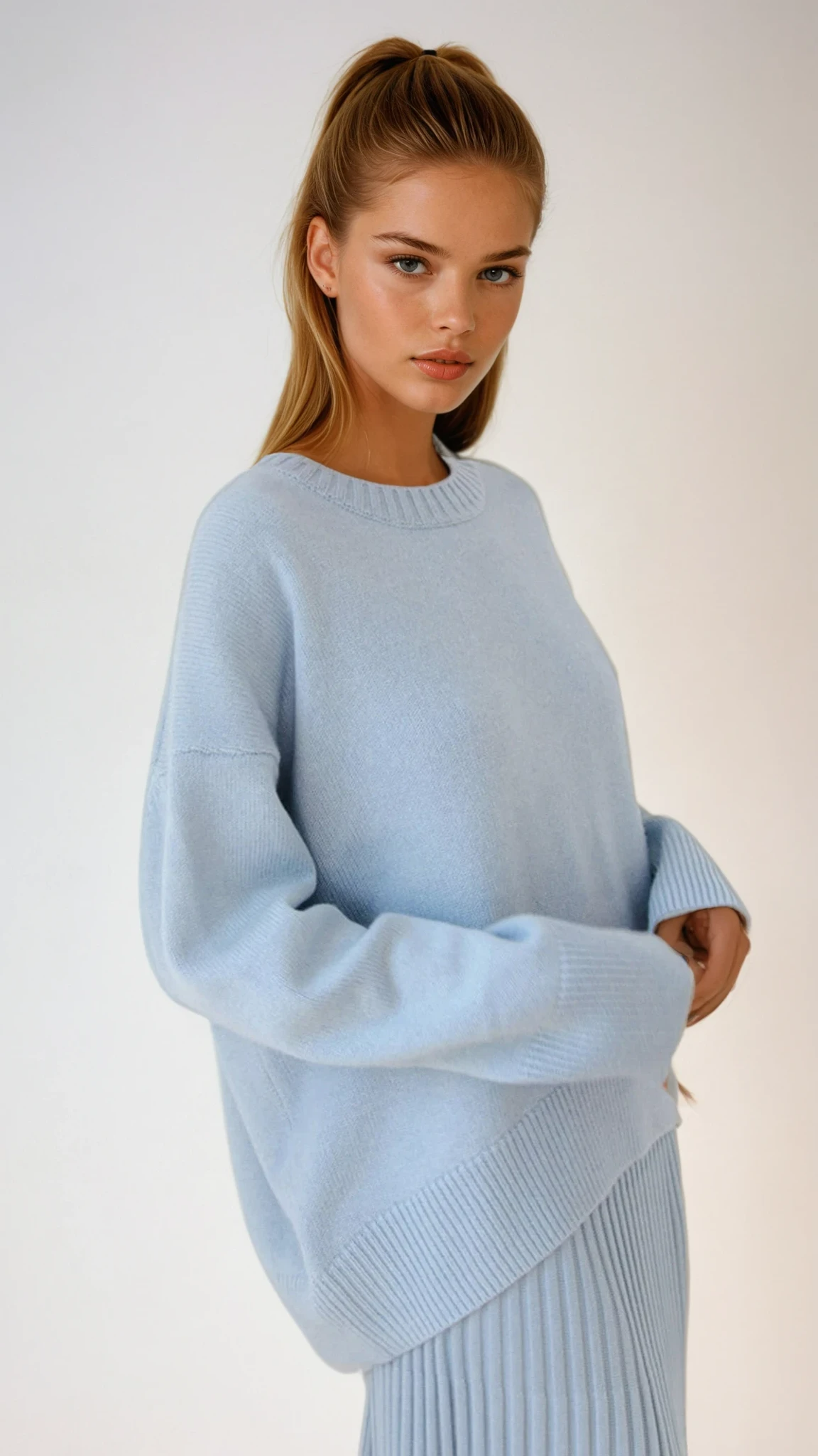 Virginia | Knit Oversized Sweater with Girocollo